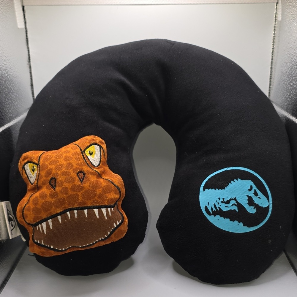 Jurassic World Dinosaur Travel Neck Pillow‎ Black Brown Blue Comfortable Support